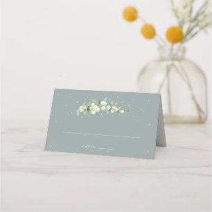 Seafoam Grün Schneebeere + Eukalyptus Hochzeit Platzkarte