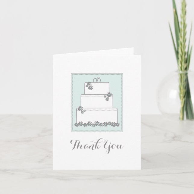 Seafoam grüne Hochzeitstorte danken Ihnen Notecard Dankeskarte (Vorderseite)