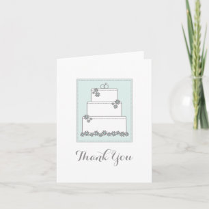 Seafoam grüne Hochzeitstorte danken Ihnen Notecard Dankeskarte