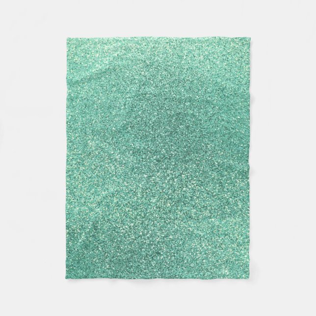 Seafoam grüner Glitter Fleecedecke (Vorderseite)