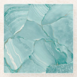 Seafoam grüner MarmorglasUntersetzer Glasuntersetzer