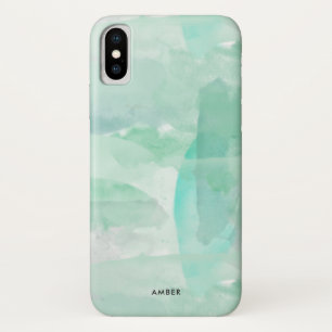 Seafoam grünes Aquarell - addieren Sie Ihren Name Case-Mate iPhone Hülle