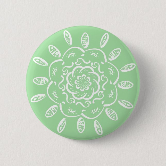 Seafoam Mandala Button (Vorderseite)