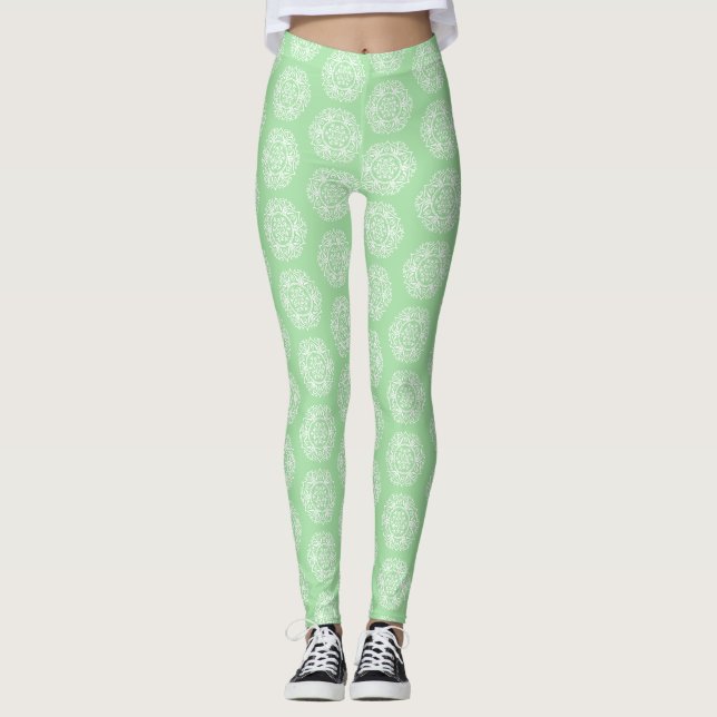 Seafoam Mandala Leggings (Vorderseite)