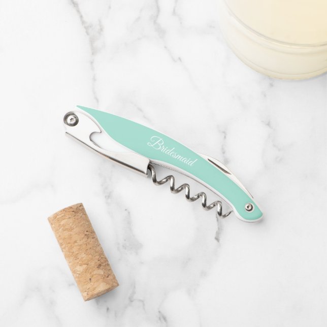 Seafoam Personalisiert Wedding Bridesmaid Kellnermesser (Vorderseite)