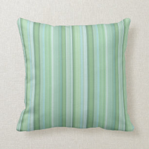 Seafoam, Salbei u. Baby-Blau-gestreiftes Muster Kissen