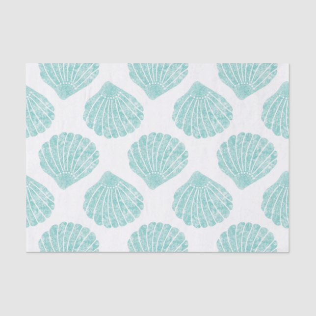 Seafoam Seashell Pattern Seidenpapier (Vorderseite)