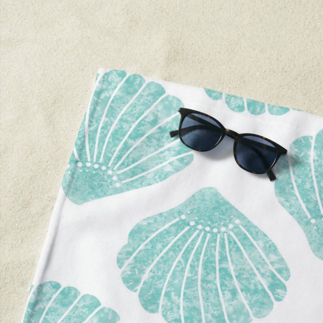 Seafoam Seashell Pattern Strandtuch (Beispiel)