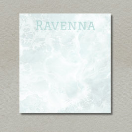 Seafoam Silver Opacity Elegant Custom Script Name Notizblock