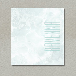 Seafoam Silver Opacity Elegant Custom Script Name Notizblock