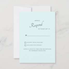 Seafoam Simple Wedding RSVP Einladung
