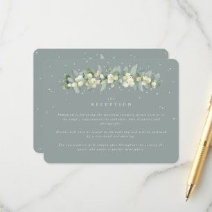 Seafoam Snowberry+Eucalyptus Garland Empfang Begleitkarte