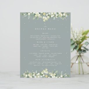 Seafoam Snowberry+Eucalyptus Mariage Boissons Menu