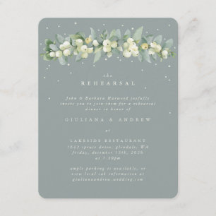 Seafoam Snowberry+Eukalyptus Wedding Probe Begleitkarte