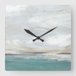 Seafoam Vista Quadratische Wanduhr