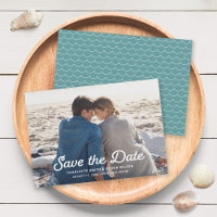 Seafoam Waves Full Foto Save the Date Karte