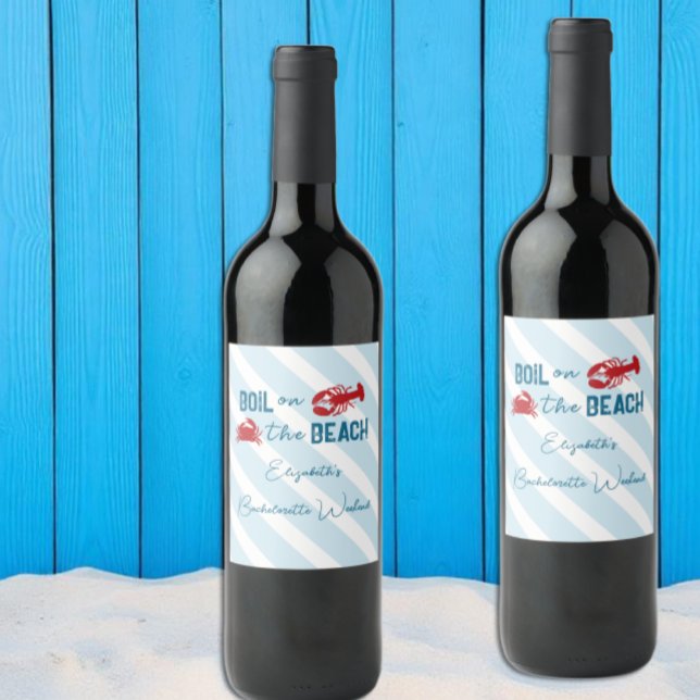 Seafood Boil Bachelorette Party Weinetikett (Von Creator hochgeladen)