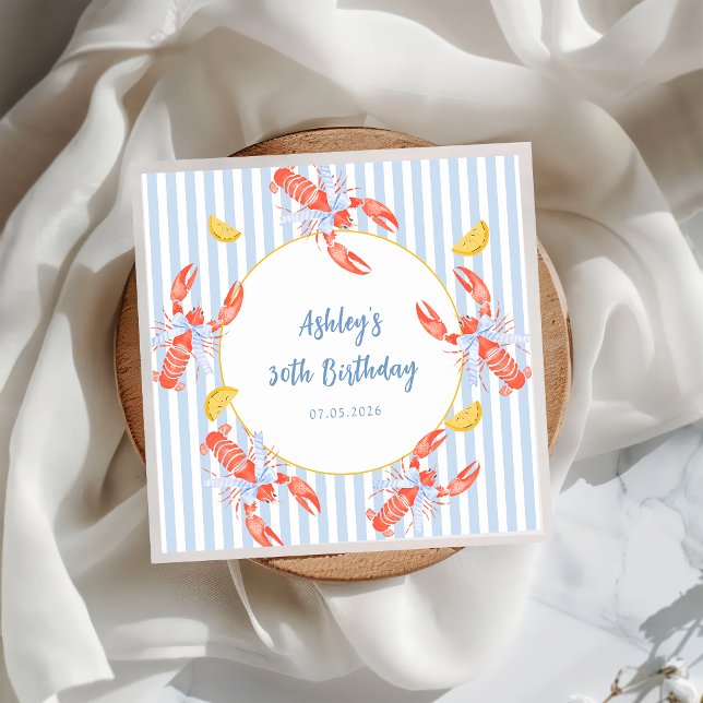 Seafood Boil Hummer Bake Birthday Napkin Serviette (Von Creator hochgeladen)