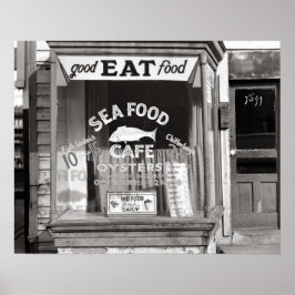 Seafood Cafe, 1937. Vintages Foto Poster