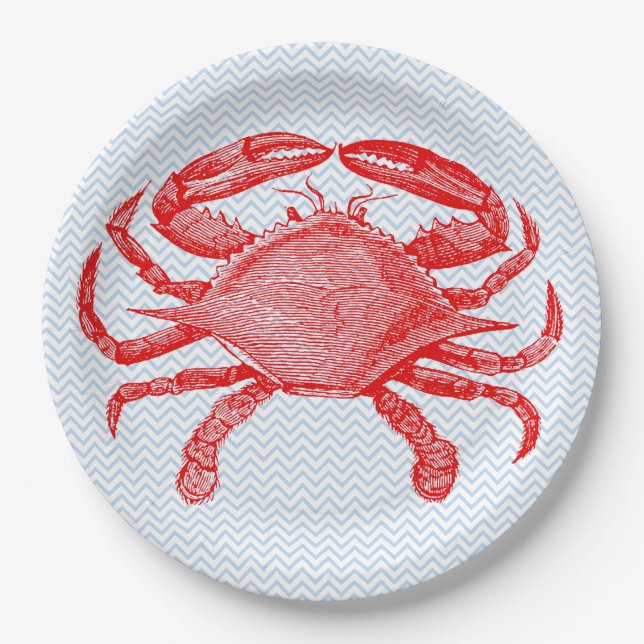 Seafood Crab Picnic Pappteller (Vorderseite)