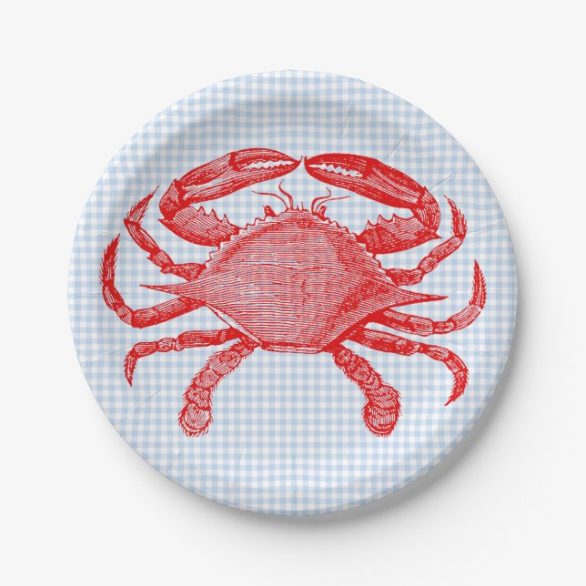 Seafood Crab Picnic Pappteller (Vorderseite)