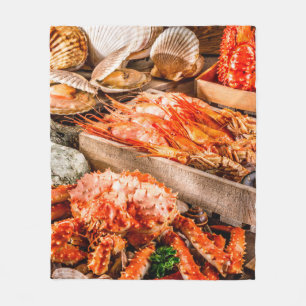 Seafood cuisine plate as an ocean gourmet dinner b fleecedecke