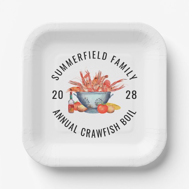 Seafood Matching Family Crawfish Party Pappteller (Vorderseite)