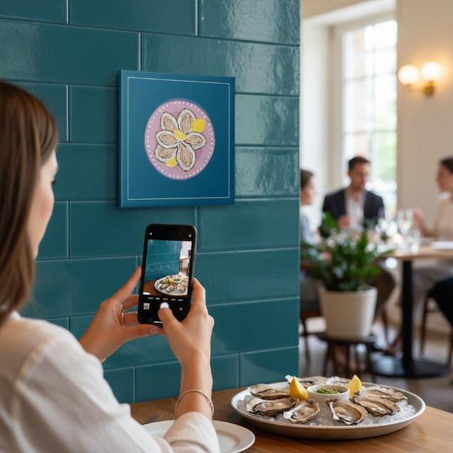 Seafood Oyster Platter Lemon Design Fliese (Von Creator hochgeladen)