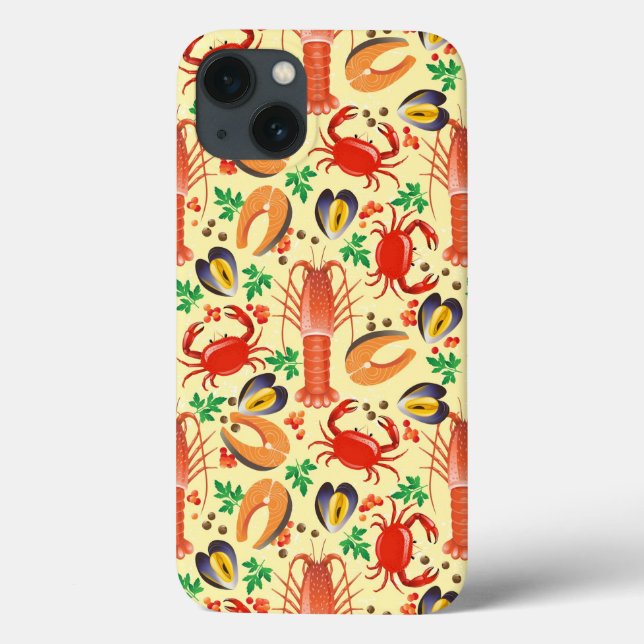 Seafood Pattern Case-Mate iPhone Hülle (Rückseite)