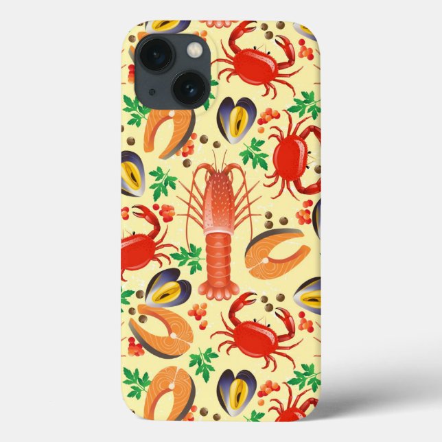Seafood Pattern Case-Mate iPhone Hülle (Rückseite)