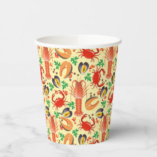 Seafood Pattern Pappbecher