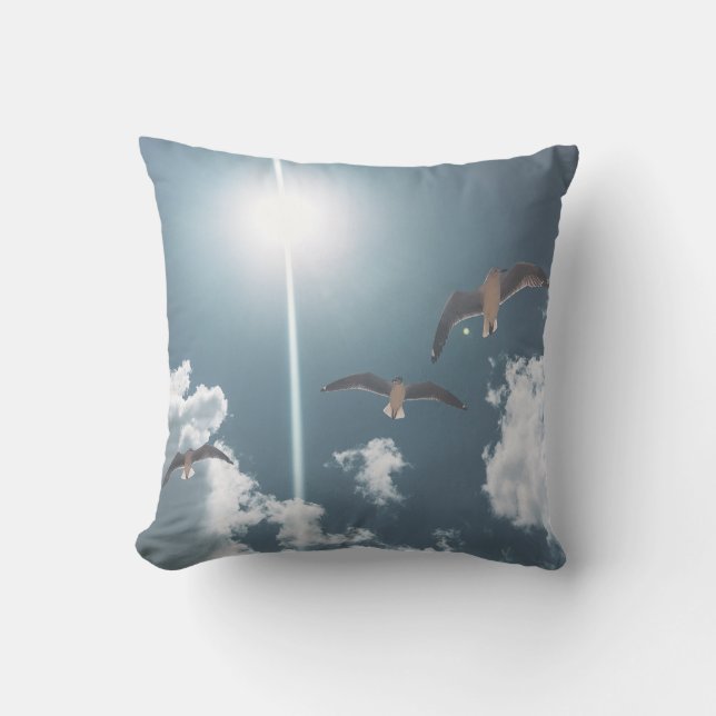 Seageln mit Sky Throw Kissen Kissen (Vorderseite)
