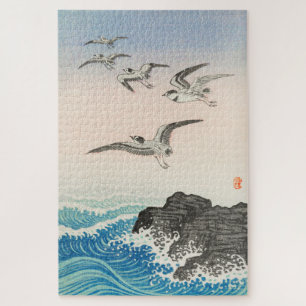 Seageln über dem Meer Vintager japanischer Holzbl