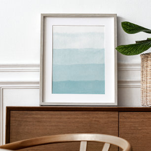 Seaglass Aqua Gradient Colorblock Poster