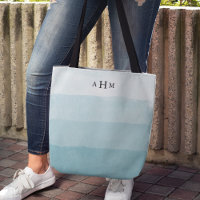Seaglass Aqua Watercolor Ombre Monogram