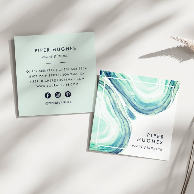 Seaglass Geode Quadratische Visitenkarte (Von Creator hochgeladen)