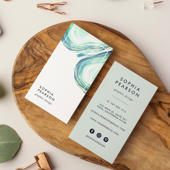 Seaglass Geode | Vertikale soziale Medien Visitenkarte (Von Creator hochgeladen)