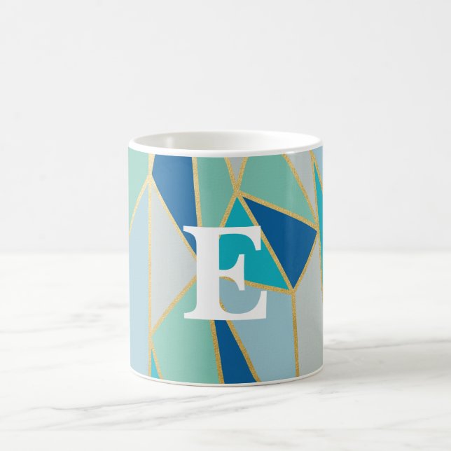 Seaglass Geometric Monogram Tasse (Mittel)