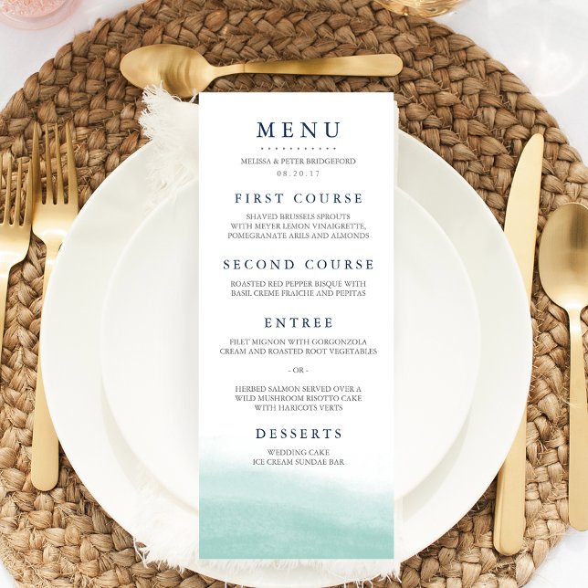 Seaglass Tides Wedding Menu Menükarte (Von Creator hochgeladen)