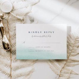 Seaglass Tides Wedding RSVP Karte
