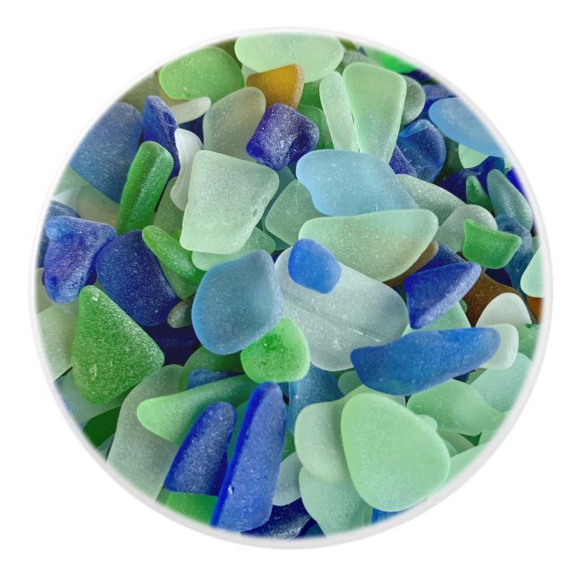Seaglass Türknauf - Keramik Strand Wohngestaltung Keramikknauf (Vorderseite)
