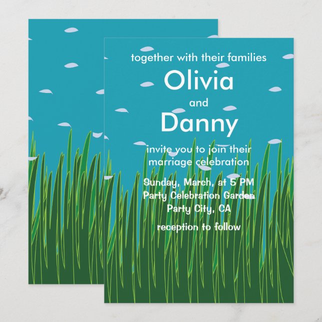 Seagrass Meadow Underwater Sea Beach Hochzeit Einladung (Vorne/Hinten)