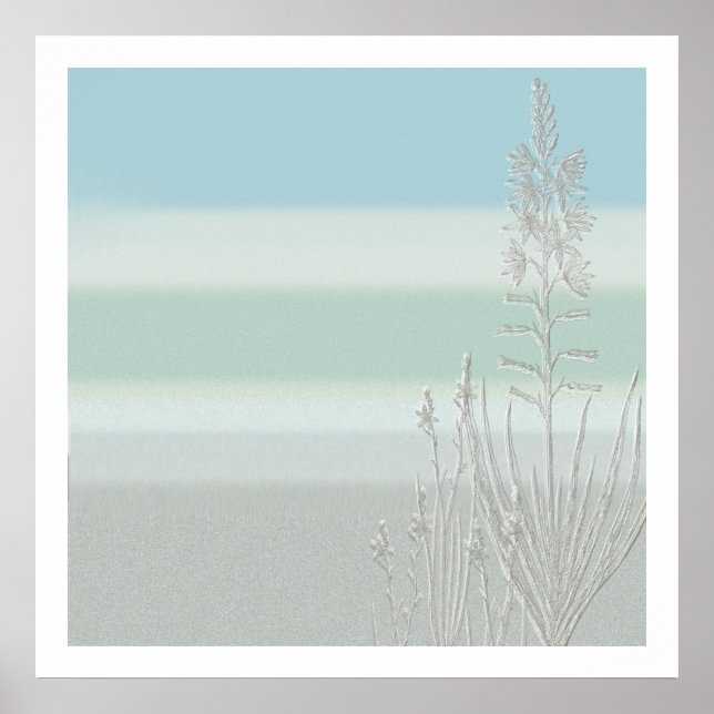 Seagrasse im Nebel Poster (Vorne)