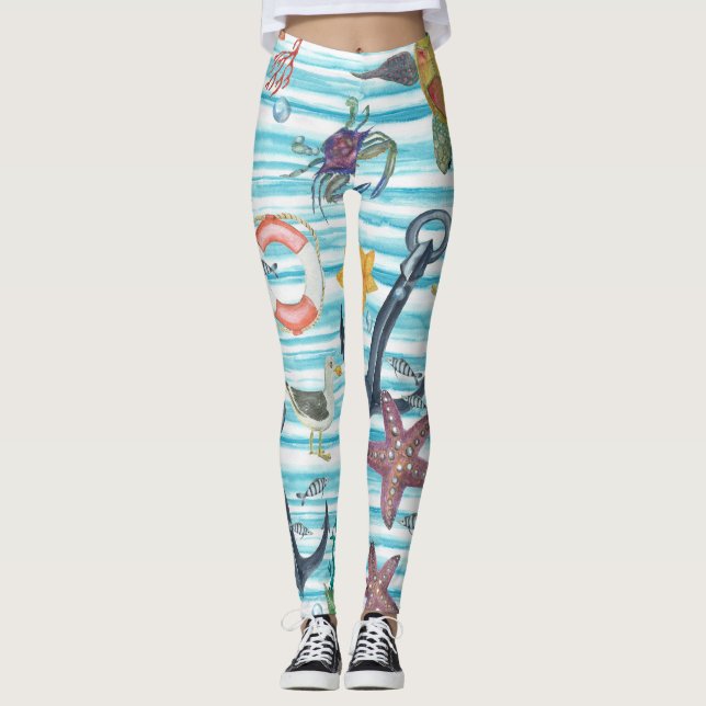 Seagul Starfish Pattern Leggings (Vorderseite)