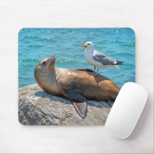 Seagull auf einer Seelenlandschaft Mousepad