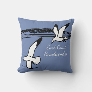 Seagull Beach East Coast Beachcomber blaues Kissen