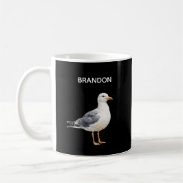 Seagull Bird Beach Ocean Coast Black Watercolor Kaffeetasse
