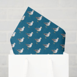 Seagull Bird Beach Ocean Coast Blue Watercolor Seidenpapier