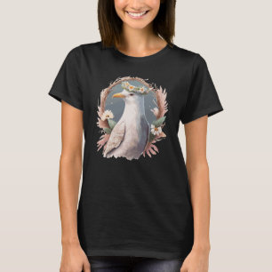 Seagull Bird Blume Crown Seabirys T-Shirt