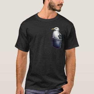 Seagull Bird im Hafen von Pocket Bird Lover T-Shirt